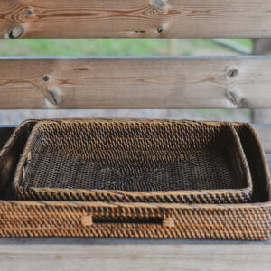 Square Rattan Nesting Trays